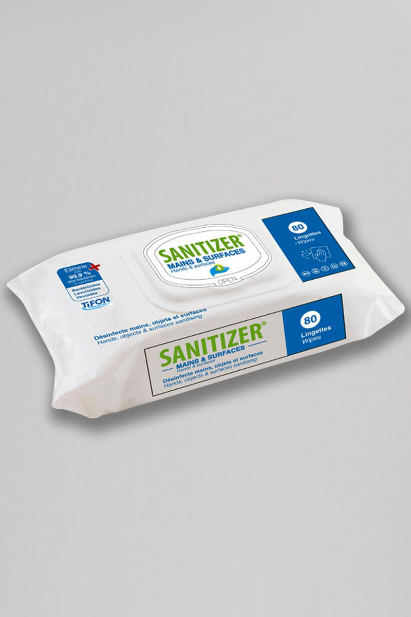 Lingettes nettoyantes et désinfectantes multi-surfaces - Sachet de